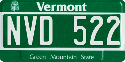VT license plate NVD522