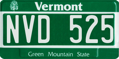VT license plate NVD525