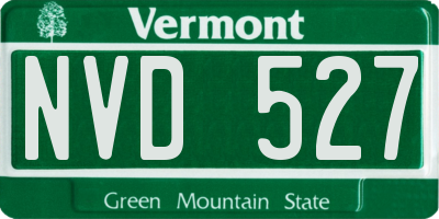 VT license plate NVD527