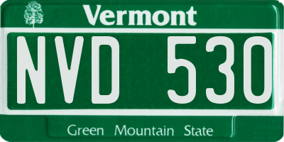 VT license plate NVD530