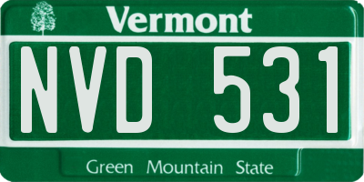VT license plate NVD531