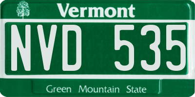 VT license plate NVD535