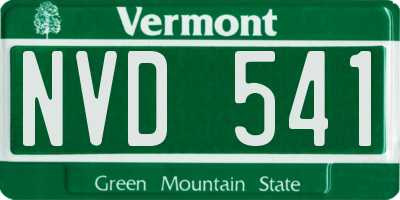 VT license plate NVD541