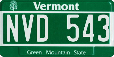 VT license plate NVD543