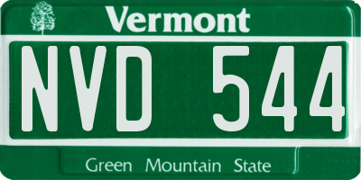 VT license plate NVD544