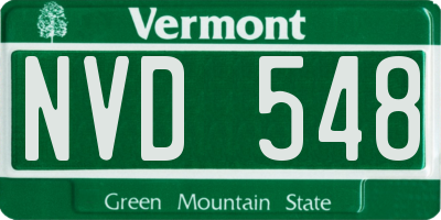 VT license plate NVD548