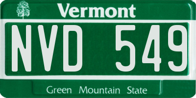 VT license plate NVD549