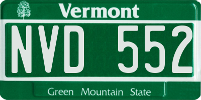 VT license plate NVD552