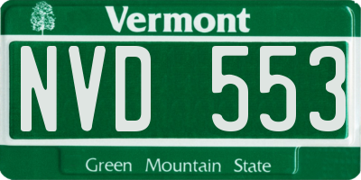 VT license plate NVD553