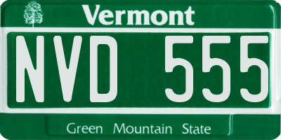 VT license plate NVD555