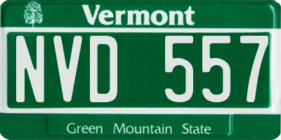 VT license plate NVD557