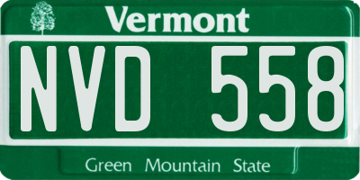 VT license plate NVD558