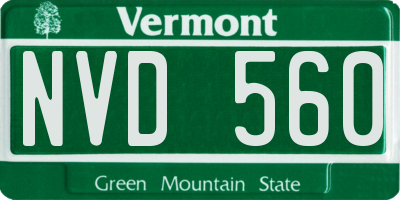 VT license plate NVD560