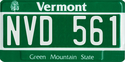 VT license plate NVD561