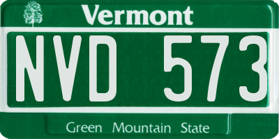 VT license plate NVD573