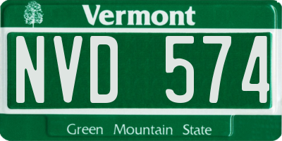 VT license plate NVD574