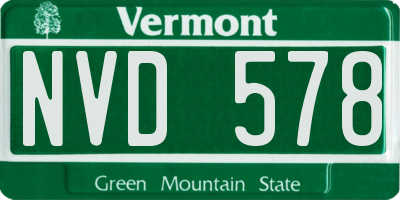VT license plate NVD578