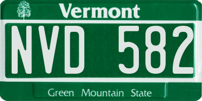 VT license plate NVD582