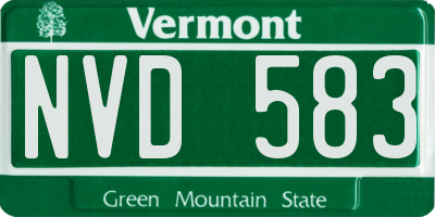 VT license plate NVD583