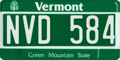 VT license plate NVD584