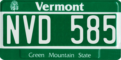 VT license plate NVD585