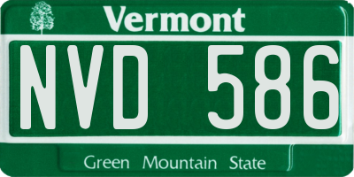 VT license plate NVD586