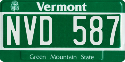 VT license plate NVD587