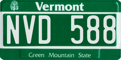 VT license plate NVD588