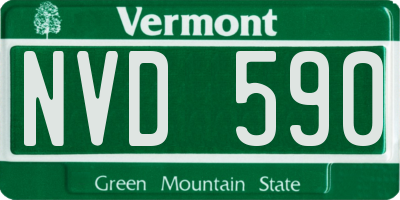 VT license plate NVD590