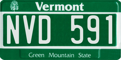 VT license plate NVD591