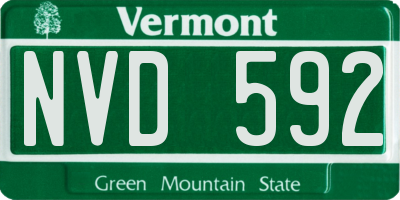 VT license plate NVD592