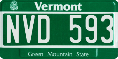 VT license plate NVD593