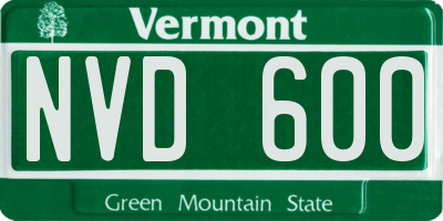 VT license plate NVD600