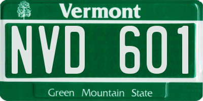 VT license plate NVD601