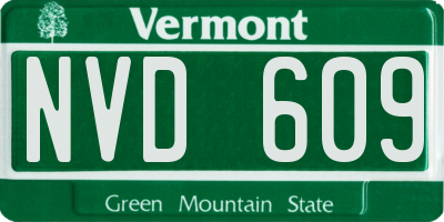 VT license plate NVD609