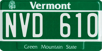VT license plate NVD610