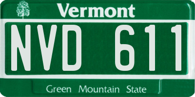 VT license plate NVD611
