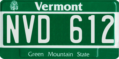 VT license plate NVD612