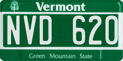 VT license plate NVD620