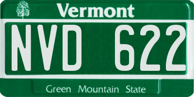 VT license plate NVD622