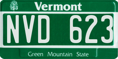 VT license plate NVD623