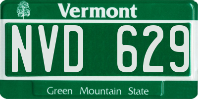 VT license plate NVD629