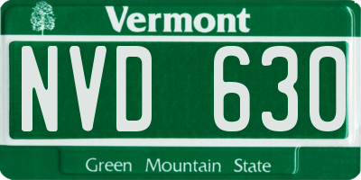 VT license plate NVD630