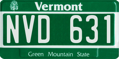 VT license plate NVD631