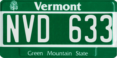 VT license plate NVD633