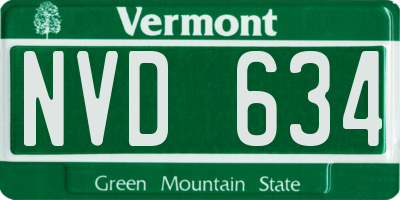 VT license plate NVD634
