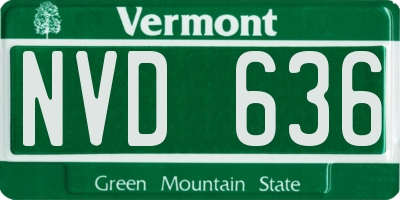 VT license plate NVD636