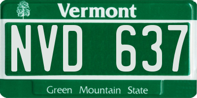 VT license plate NVD637