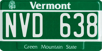 VT license plate NVD638