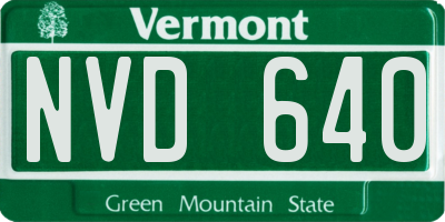 VT license plate NVD640